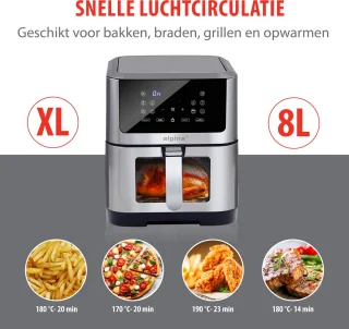 alpina Airfryer XXL 8L Zilver