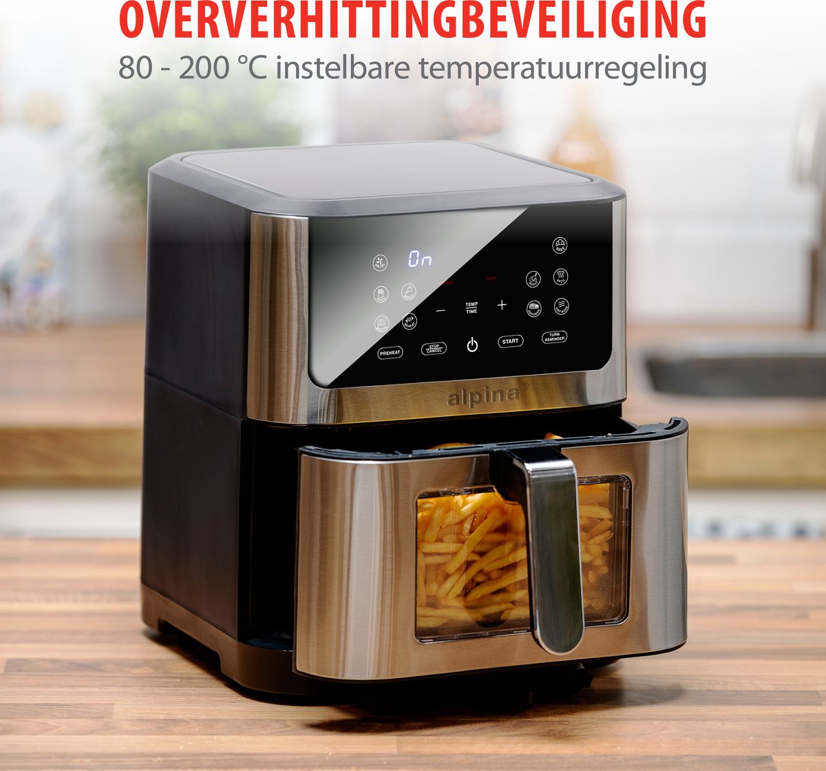 alpina Airfryer XXL 8L Zilver