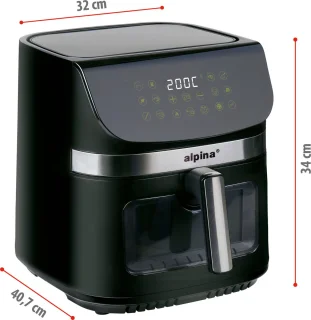 Alpina Airfryer XXL 9L Zwart