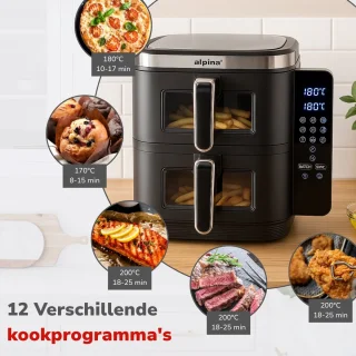 Alpina Airfryer XXL - Dubbele Airfryer 11L