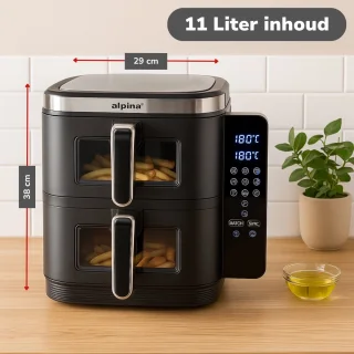 Alpina Airfryer XXL - Dubbele Airfryer 11L