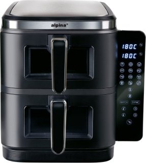 Alpina Airfryer XXL – Dubbele 11L heteluchtfriteuse voor gezinnen