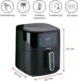 alpina Digitale Airfryer XL 6L Zwart