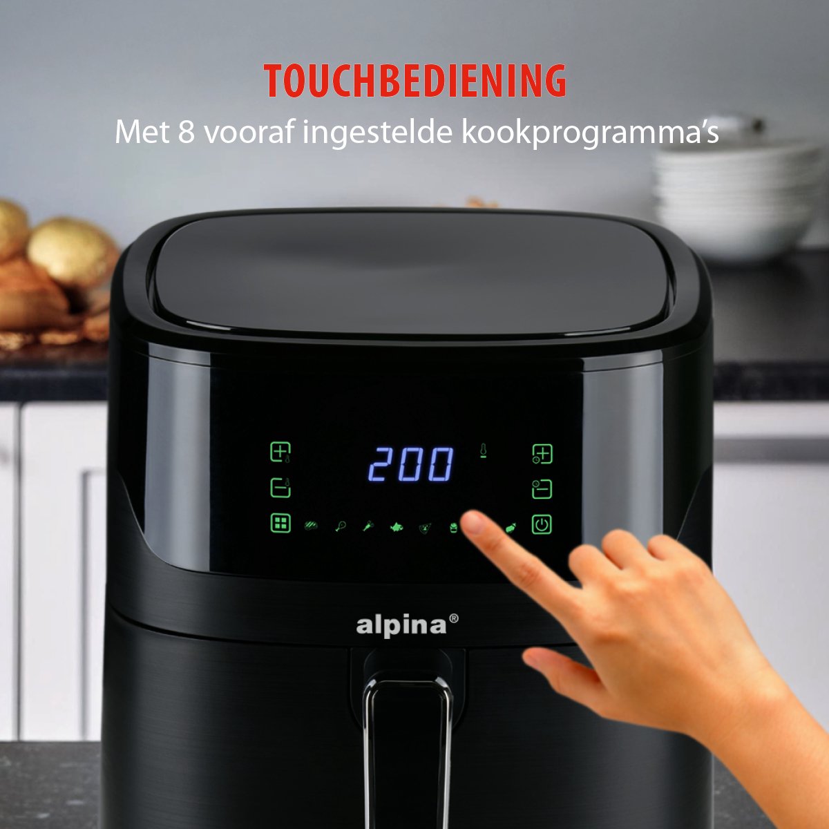 alpina Digitale Airfryer XL 6L Zwart