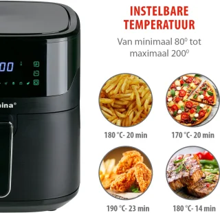 alpina Digitale Airfryer XL 6L Zwart