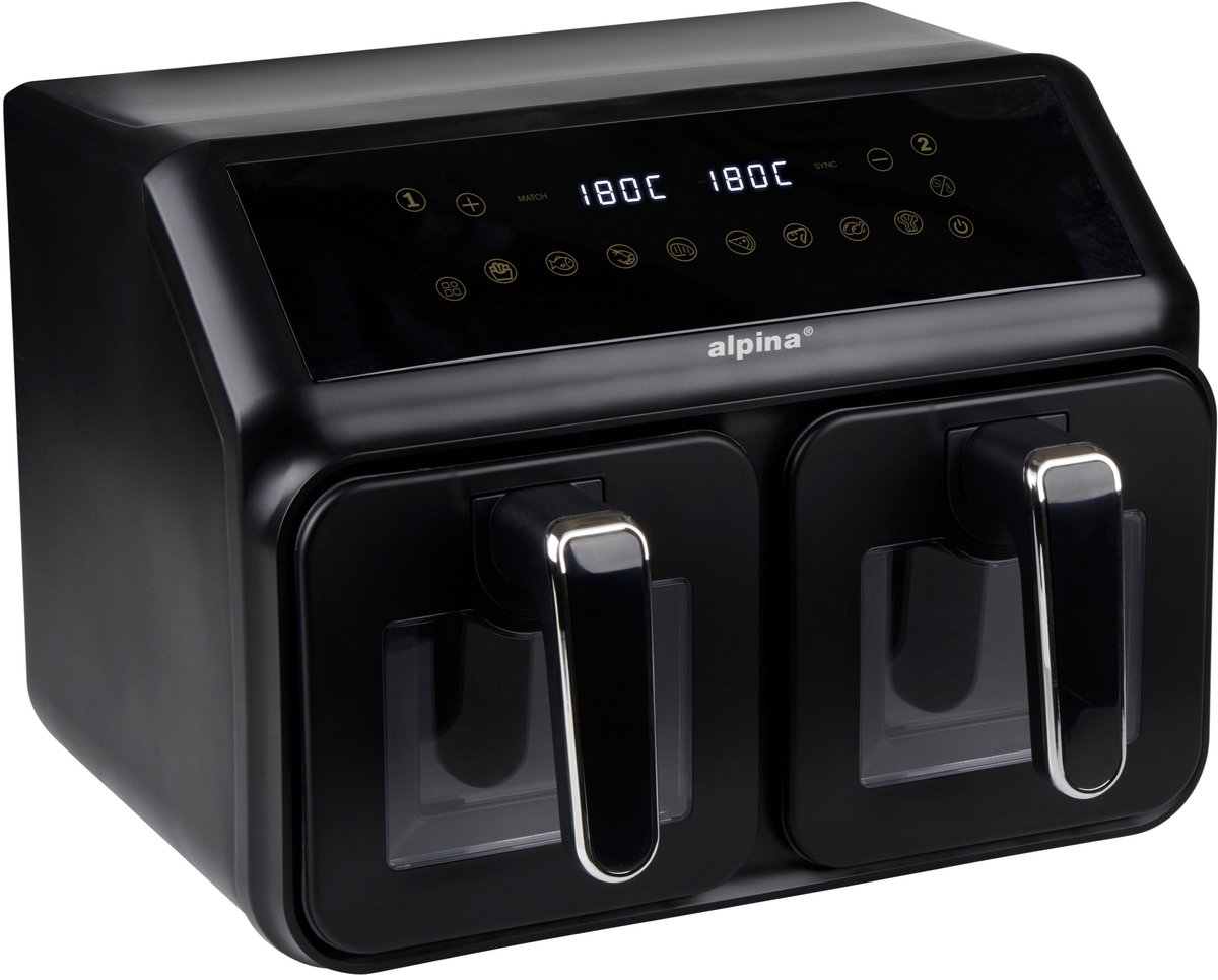 De alpina Dubbele Airfryer 8L Zwart in één oogopslag