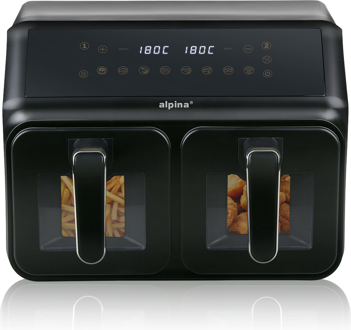 Wat vinden we goed aan de alpina Dubbele Airfryer 8L Zwart