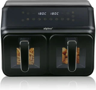 alpina Dubbele Airfryer 8L Zwart