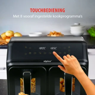 alpina Dubbele Airfryer 8L Zwart
