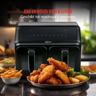 alpina Dubbele Airfryer 8L Zwart