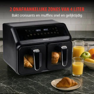 alpina Dubbele Airfryer 8L Zwart