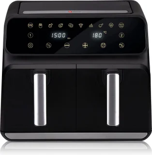 alpina Dubbele Airfryer XL 8L Zwart
