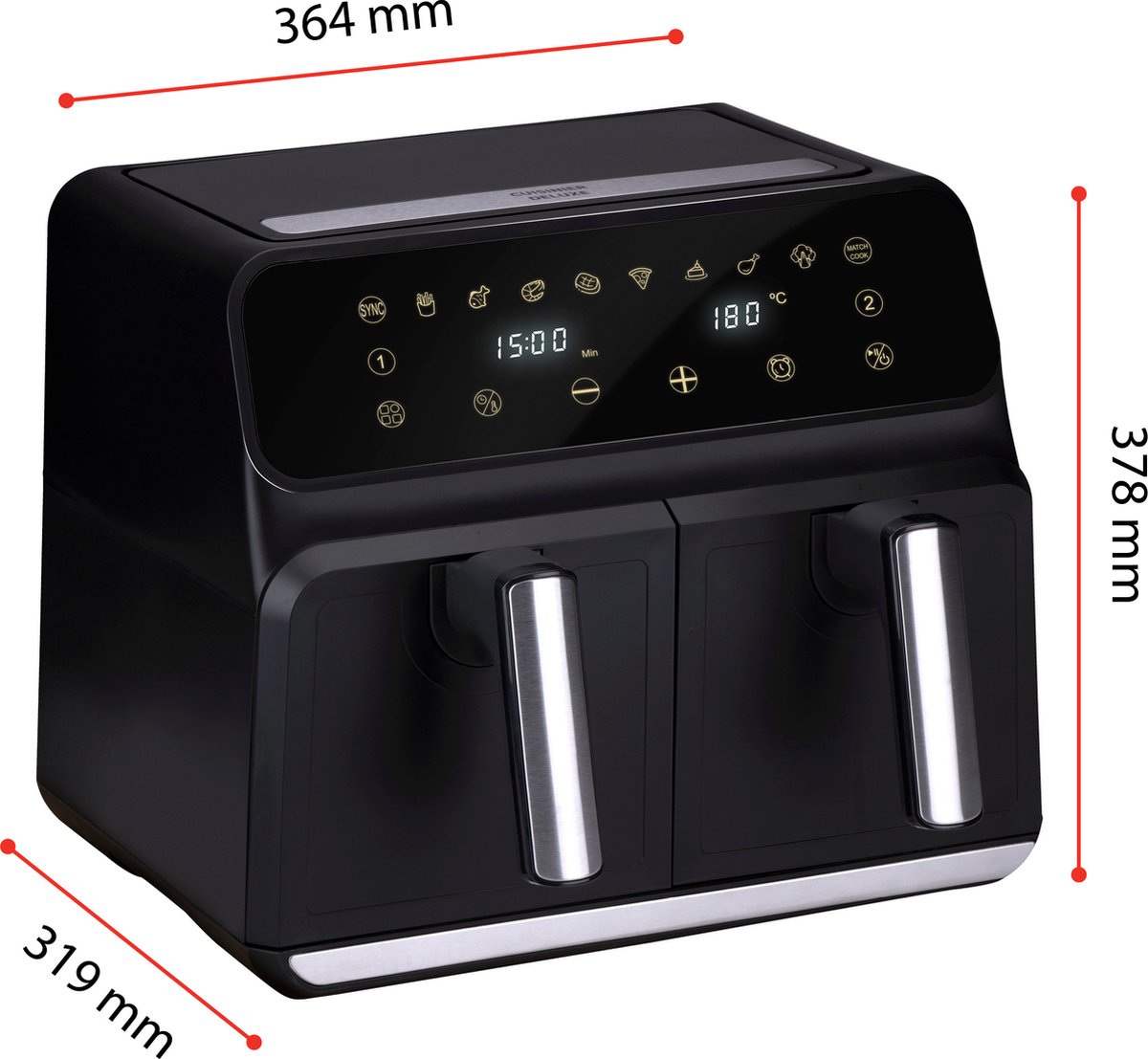 Wat vinden we goed aan de alpina Dubbele Airfryer XL 8L Zwart