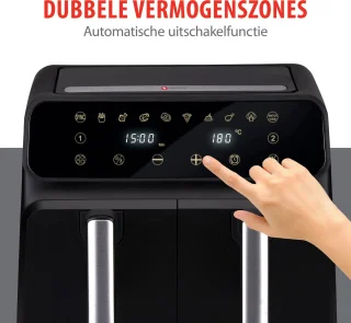 alpina Dubbele Airfryer XL 8L Zwart