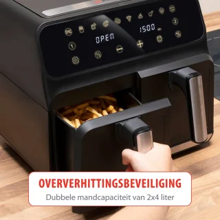 alpina Dubbele Airfryer XL 8L Zwart