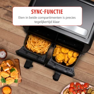 alpina Dubbele Airfryer XL 8L Zwart