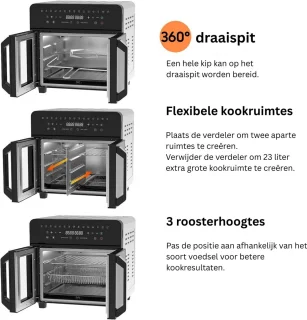 ApexArte® Duo Airfryer XXXL - Heteluchtfriteuse - Zwart