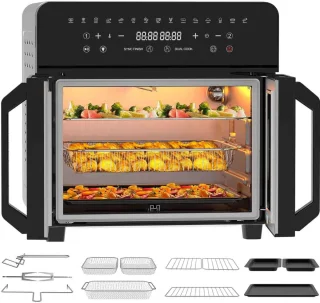 ApexArte® Duo Airfryer XXXL - Heteluchtfriteuse - Zwart