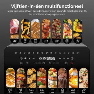 ApexArte® Duo Airfryer XXXL - Heteluchtfriteuse - Zwart