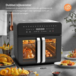 ApexArte® Duo Airfryer XXXL - Heteluchtfriteuse - Zwart