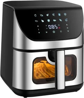 ApexArte heteluchtoven airfryer - zilver met zwart