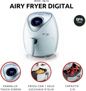 Ariete 4616/03 Heteluchtfriteuse 2,6L Vrijstaand Zilver/Wit