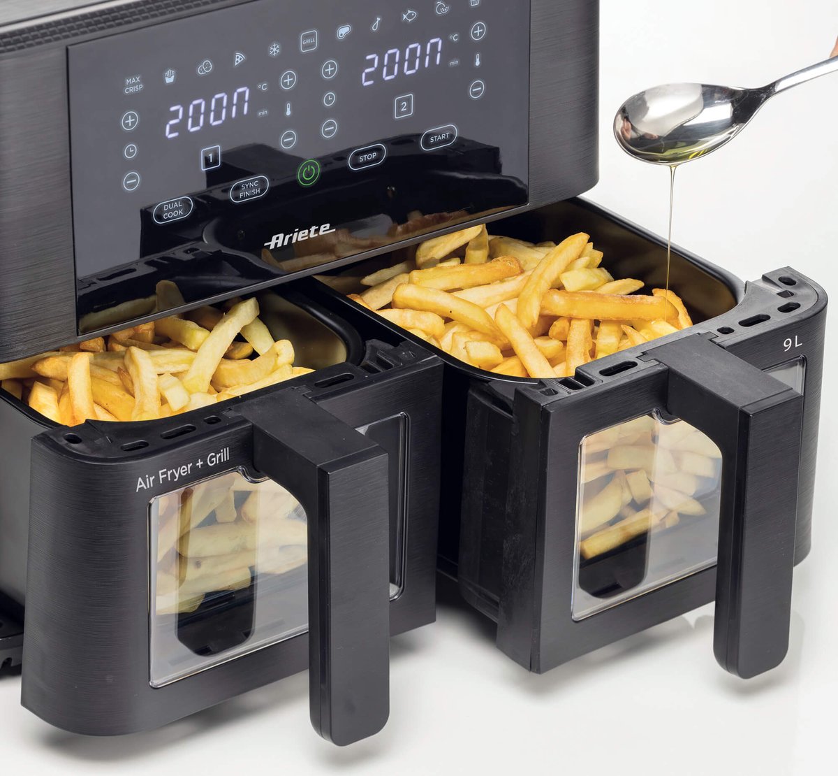 Ariete 4631 Dubbele Airfryer 9L Zwart