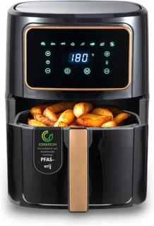 Aura® Airfryer XXL Zwart — Krokant, gezonder en gezinsvriendelijk