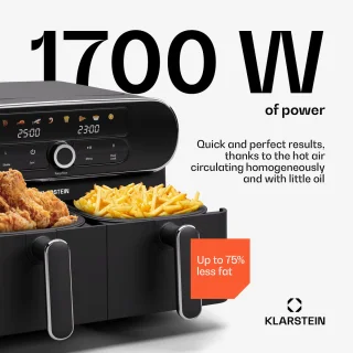 AuraAir Color Touch Heteluchtfriteuse 11L 2 Compartimenten
