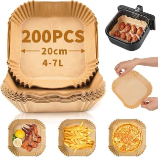Bakpapier voor airfryer 20 cm, 200 stuks