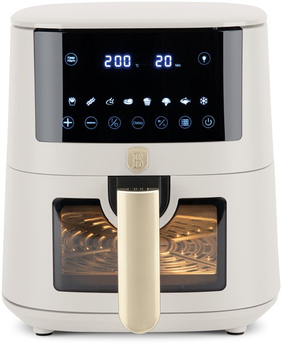 Berlinger Haus Airfryer XL 5L Creme — Slim, ruim en gebruiksvriendelijk