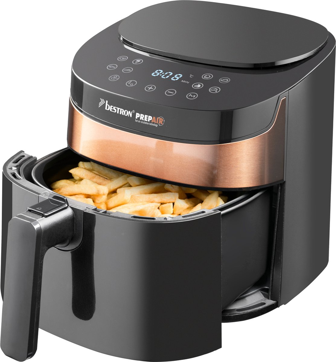 De Bestron Airfryer digitale 4L Copper Collection in één oogopslag