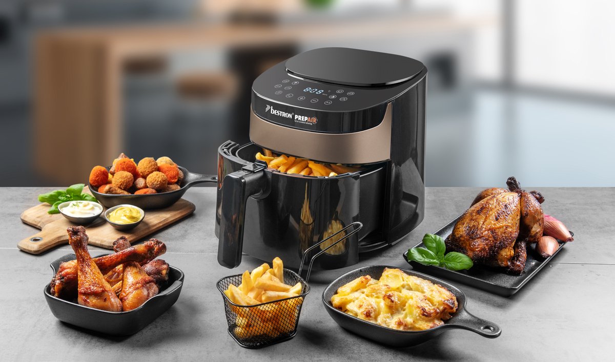 Bestron Airfryer digitale heteluchtfriteuse 4L Satin Collection beige