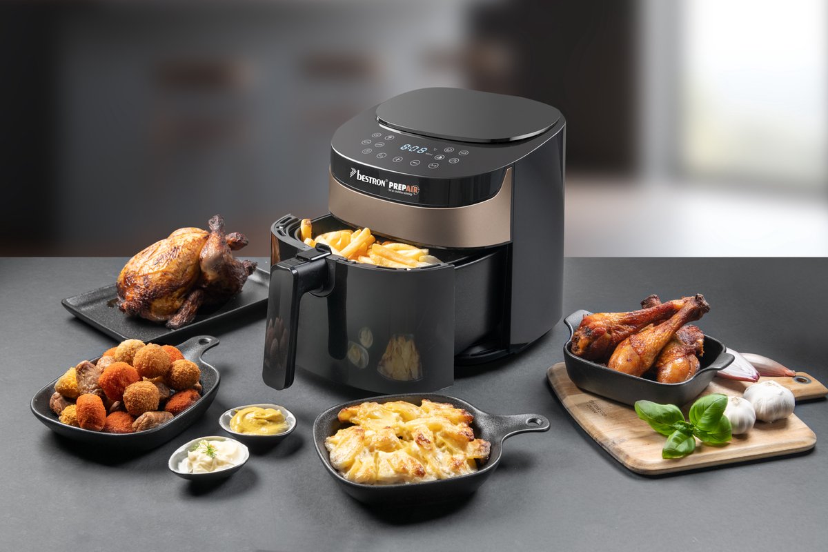 Bestron Airfryer digitale heteluchtfriteuse 4L Satin Collection beige
