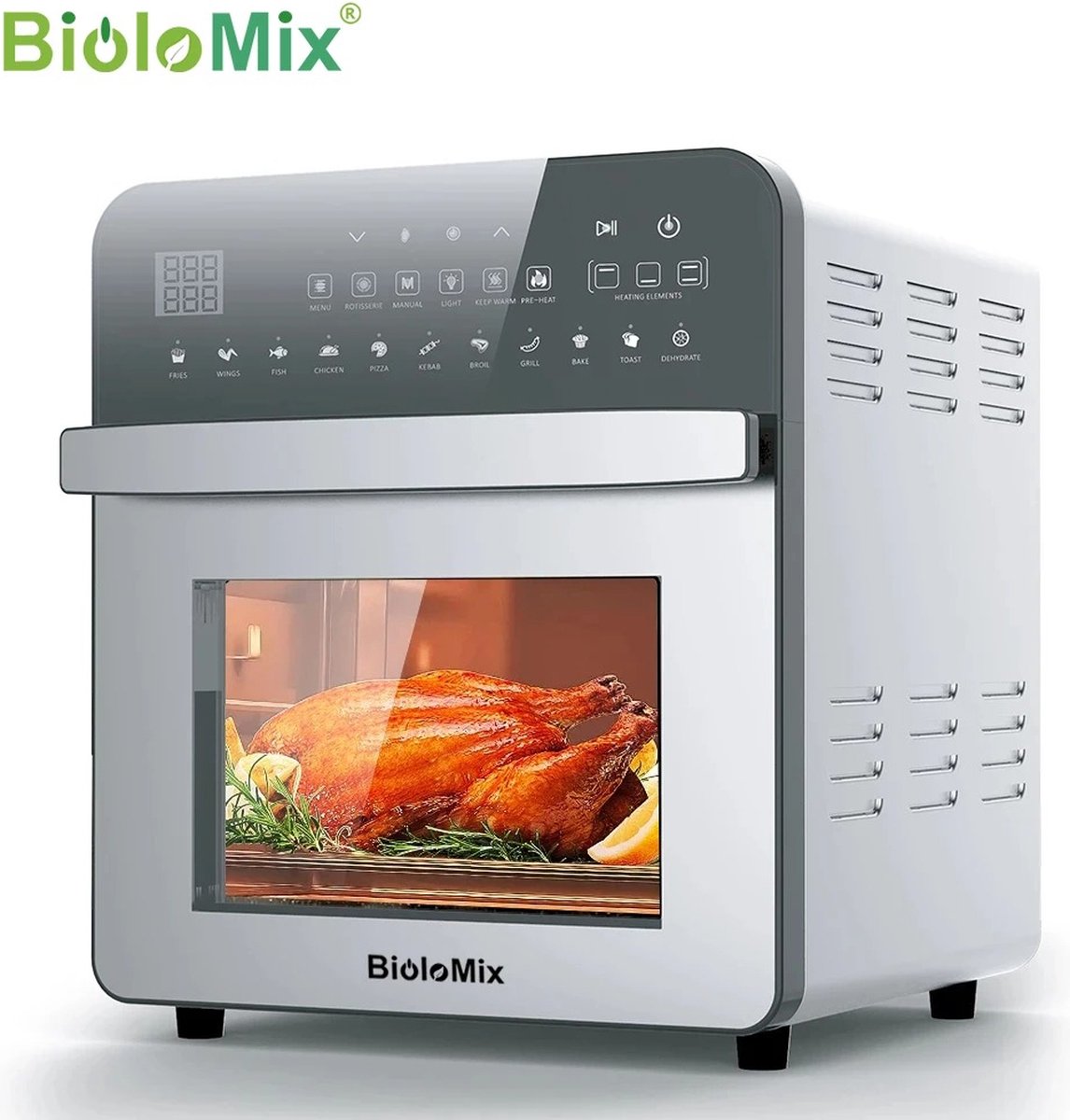 Biolomix Airfryer XXL 15L 1700W RVS Zilver