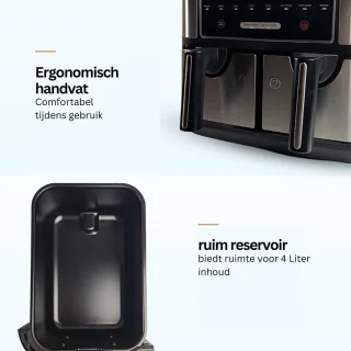 Blithe Dubbele Heteluchtfriteuse 2x4L Zwart
