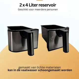 Blithe Dubbele Heteluchtfriteuse 2x4L Zwart