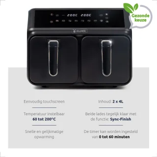 BluMill Airfryer XXL 8L Touchscreen 1700W