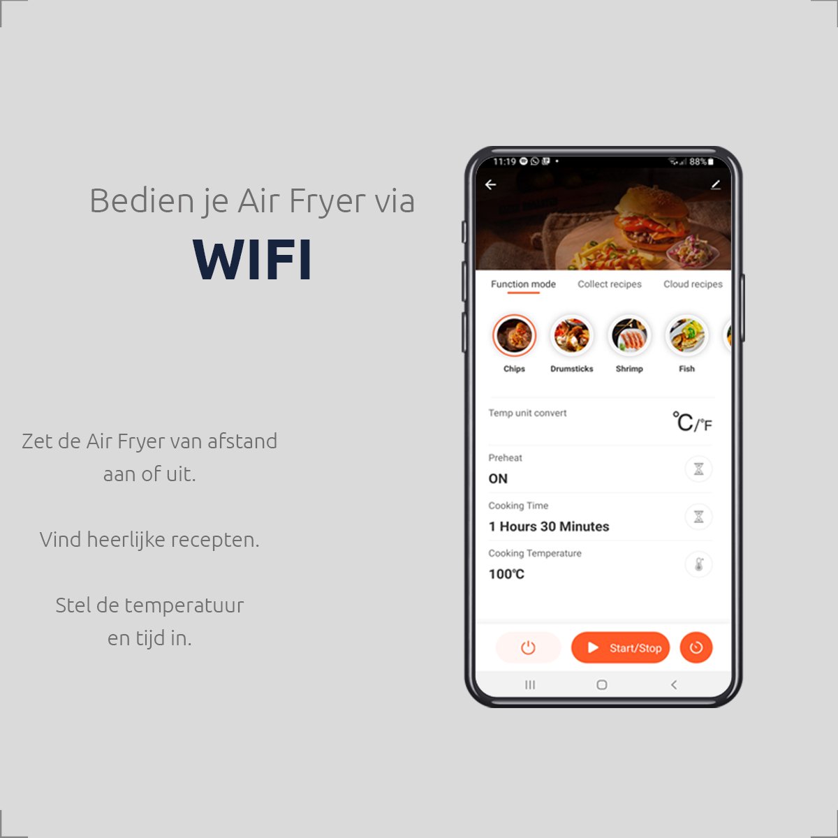 BluMill Digitale Airfryer 5L Touchscreen & App