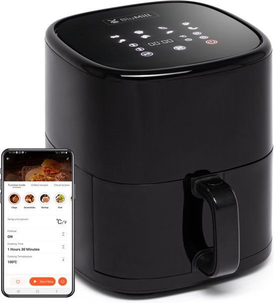 BluMill Digitale Airfryer 5L Touchscreen & App