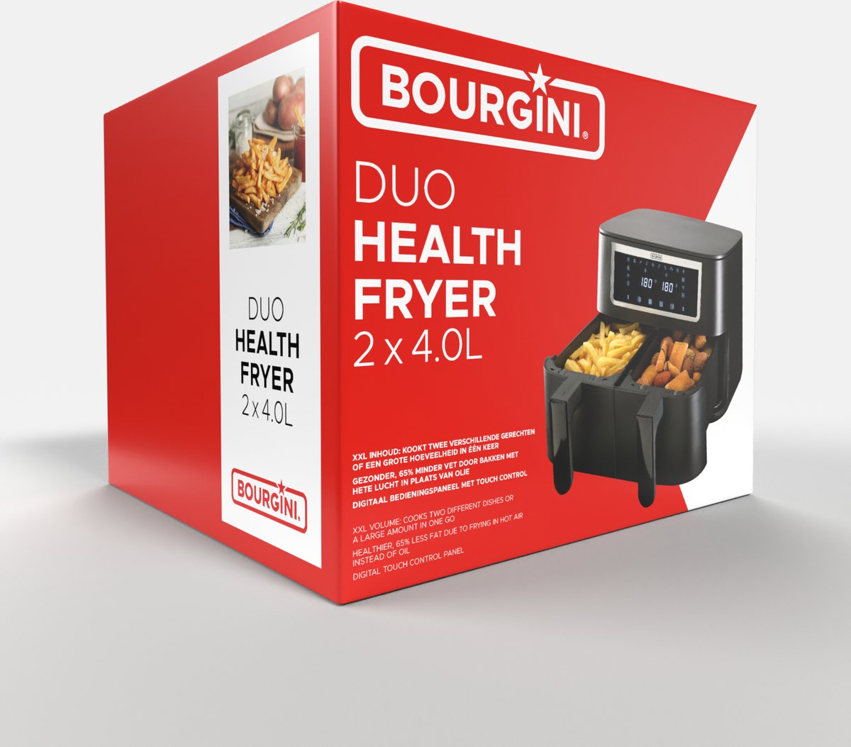 Bourgini Duo Airfryer XXL 2 x 4.0L Zwart