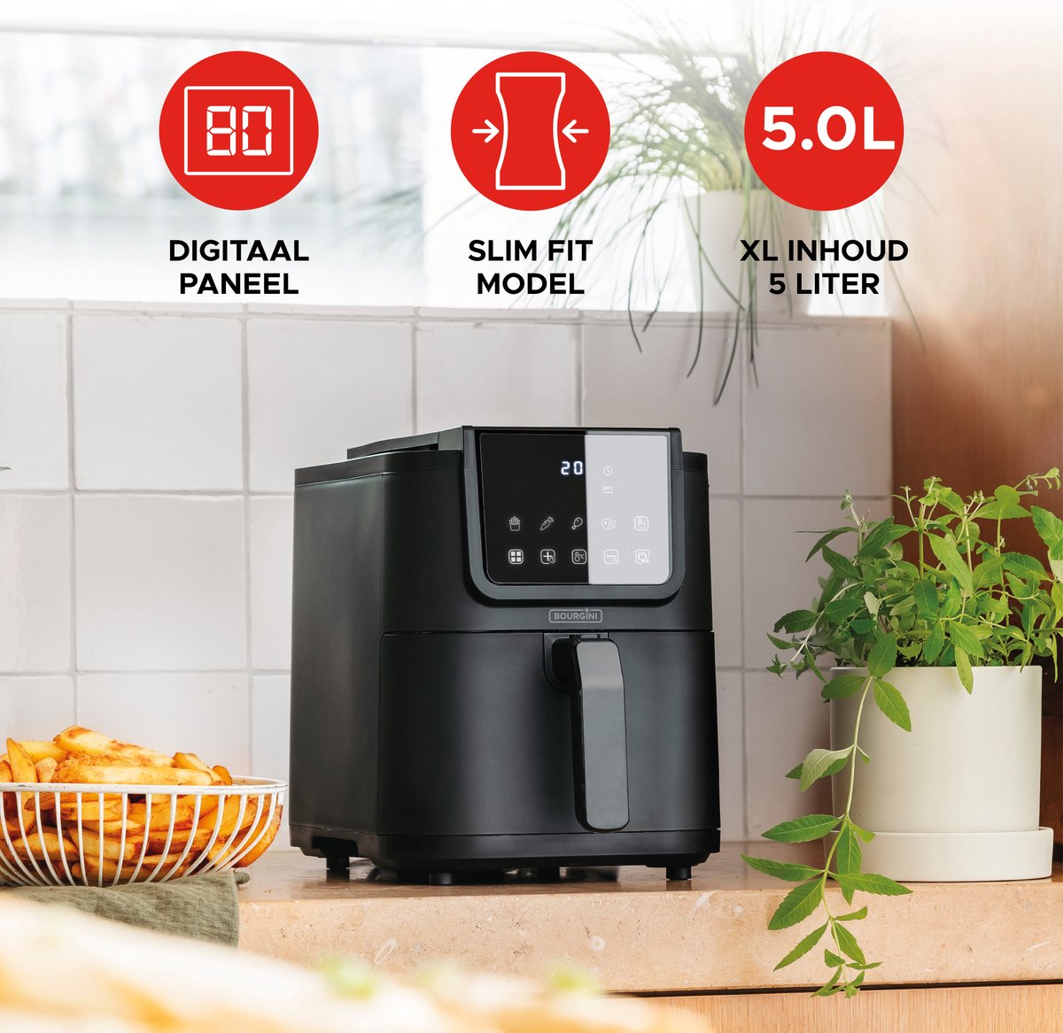 Bourgini Slimfit Airfryer Pure XL 5L