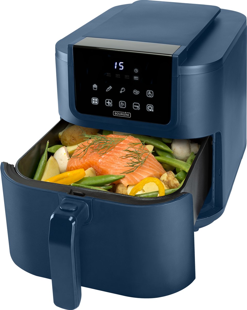 Wat vinden we goed aan de Bourgini Slimfit Airfryer XL Blauw 8L 1700W