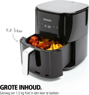 Brabantia HaloAir BBEK1131 Airfryer 5.5L Zwart