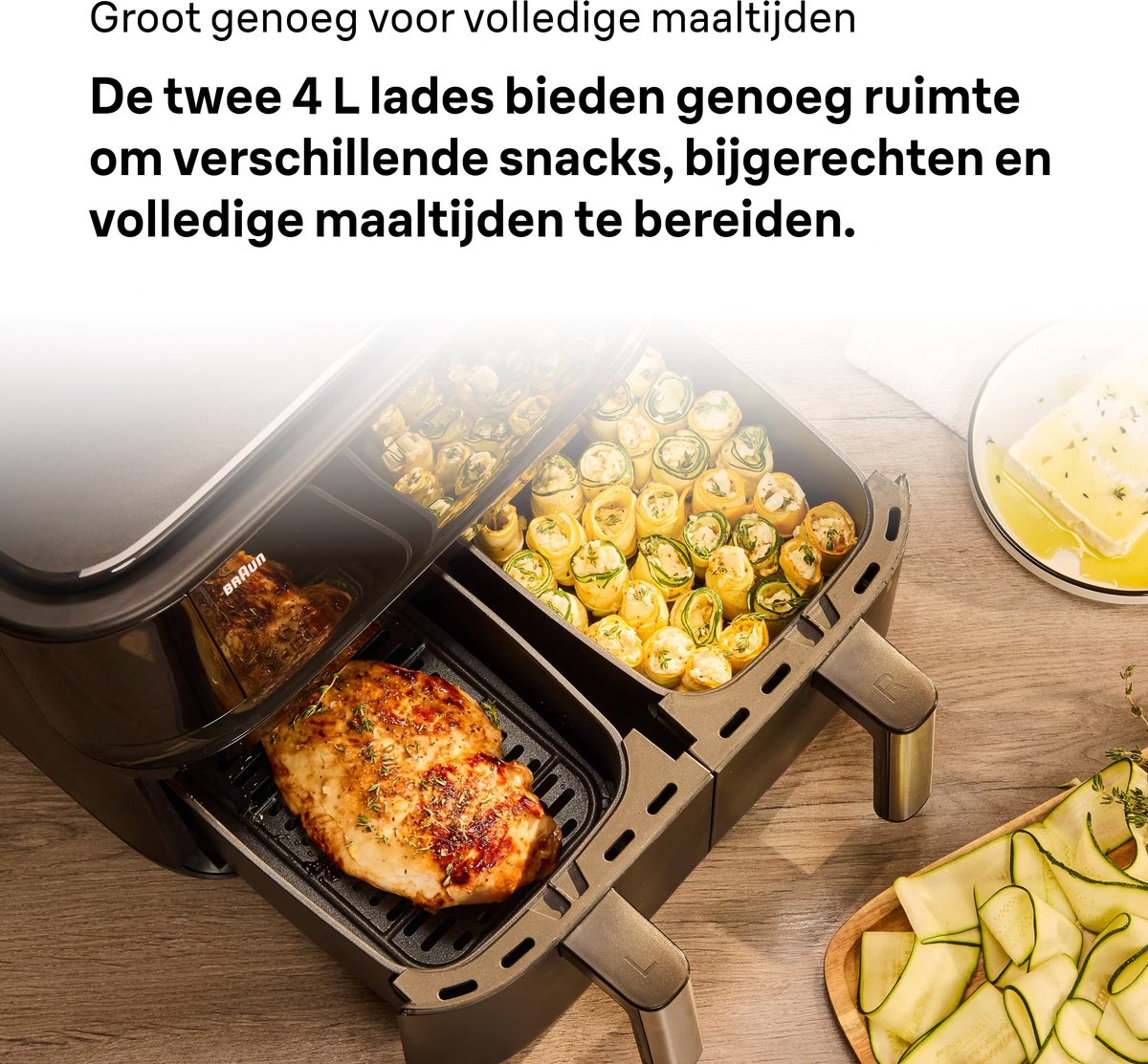 Wat vinden we goed aan de Braun TwinCook 3 Dubbele Airfryer TD3030 Zwart