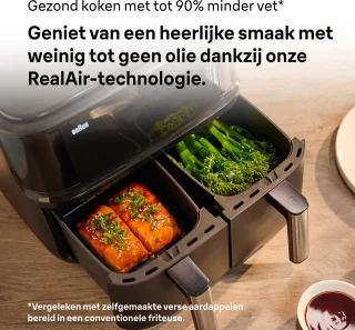 Braun TwinCook 3 Dubbele Airfryer TD3030 Zwart