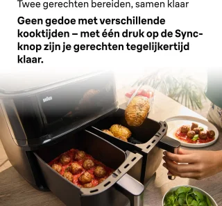 Braun TwinCook 3 Dubbele Airfryer TD3030 Zwart