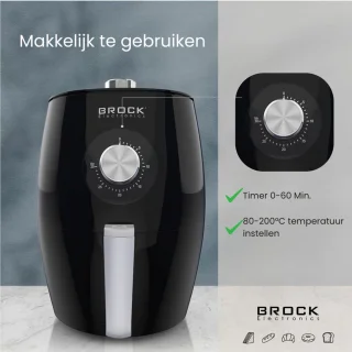 Brock Electronics Airfryer 3.5L Zwart