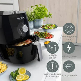 Brock Electronics Airfryer 3.5L Zwart