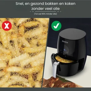 Brock Electronics Digitale Airfryer 3.5L Zwart